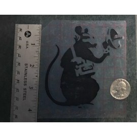 Unbranded Banksy Radar Rat BLACK vinyl decal weatherproof dishwasher-saf