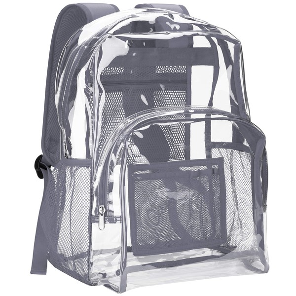 Vorspack Clear Backpack Heavy Duty PVC Transparent Backpack with Reinforced