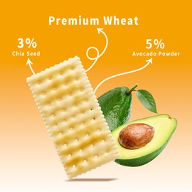 V-LOONG Avocado Chia Soda Crackers, Vlife Baked Saltine Crackers, No Added Sugar Healthy Snacks, (1 PACK,6.8 Ounce)
