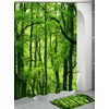 goodbath Green Forest Waterproof Fabric Bathroom Shower Curtain Set Fabric