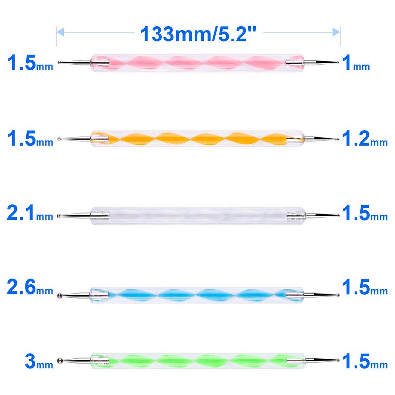 10PCS Dotting Tools Set For Nail Art, Embossing Stylus For