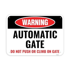 1PC Automatic Gate Sign, 14 x 10 Inches - Aluminum - Moving Gate Warning Sign Metal