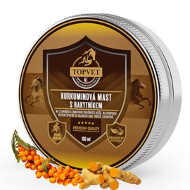 Generic Curcumin-Salbe mit Sanddorn für Pferde, bei Hautproblemen, zur Wiederherstellung der Hautelastizität, zur Unterstützung der Heilung schlecht heilender Wunden, Sarkoidose, Topvet 100 ml