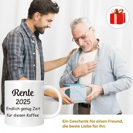 Mugs with Retirement 2025 - Finally Enough Time for This Coffee! Retirement Gifts, Women, Men and Beginners, Retirement Entrance, Farewell Gift Colleagues