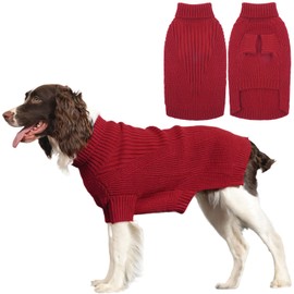 Lelepet Dog Sweater Stretchy Pet Knitwear with Sleeves Pullover Dog Sweater for Medium Dogs Warm Doggy Sweatshirt Outfit for Fall Winter Cozy Pet Clothes for Daily Wear & Holiday,French Bulldog