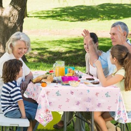 4 Pack Flower Tablecloths Watercolor Flower Butterfly Spring Themed Table Cover Butterfly-Baby-Shower Table Cloth Tea Party Supplies Spring Easter Party Decorations 130X220cm