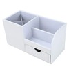 KINGFOM Desk Organiser Tidy Caddy Leather Pen Pencil Pots Holder