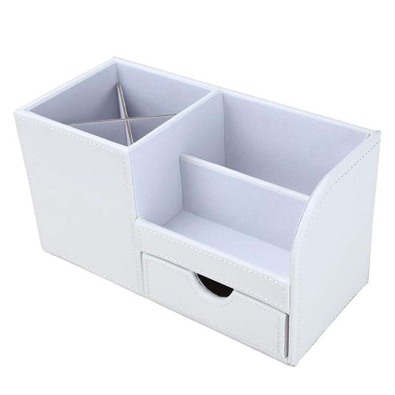 KINGFOM Desk Organiser Tidy Caddy Leather Pen Pencil Pots Holder