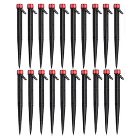 20Pcs Adjustable Irrigation Drippers, 360 Degree Water Flow Irrigation Drippers on Stake Emitter Drip System for Flower Beds, Vegetable Gardens, Herbs Gardens