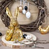 Logbuch-Verlag Gold-coloured Easter bunny figure, Easter decoration for standing, bunny