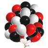 12" Latex Vibrant White, Red, Black Colour Combination Plain Balloons