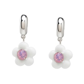 Betsey Johnson Women's Spring Daisy Charm Huggie Earrings