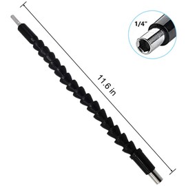 DanziX 2Pcs Flexible Drill Bit Extension, 11.6 inch Extension Screwdriver Bits Magnetic Hex Soft Shaft,Universal Drill Connection - Black,Red