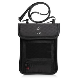 fugl Passport Case, Compact, Double Layer Anti-Skimming, Security Pouch, Neck Lowering, Skimming, Convenient Goods, Overseas Travel, Black