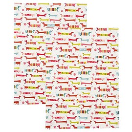 SPOTTED DOG GIFT COMPANY - Set of 2 cotton kitchen towels, kitchen towels, dog motif, dachshund gifts for dog owners and dog lovers