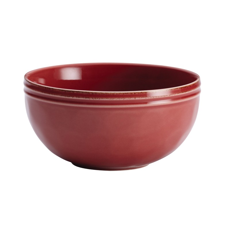 Rachael Ray Cucina Dinnerware 16-Piece Stoneware Dinnerware Set, Cranberry Red