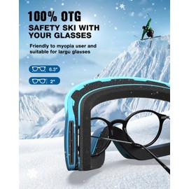 ZIONOR Ski Goggles, X12 100% OTG Snow Goggles Detachable Lens for Men Women Adult