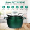 Granitestone Green Pots and Pans Set Nonstick, 6 Stackable Piece