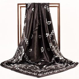 K-ELewon 35" Large Women's Satin Square Silk Feeling Hair Scarf Wrap Headscarf