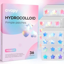 Pimple Patches Blue Pink Star Heart Flower 12MM 36PCS Hologram