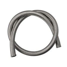 A ABSOPRO 1M 10AN Car Carburetor Hose AN10 5/8" Universal Blade CPE Oil Fuel Gas Line Hose Stainless Steel Silver Tone