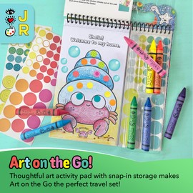 Bright Stripes Bright Stripes Travel Coloring Kit for Kids: Art On the Go Coloring Books and Crayons, Sticker Activity Book - Mess-Free Collage Fun for Ages 3+ (Art On The Go, Going Dotty Ocean)
