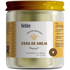 HEBBE - Cera de Abeja Orgánica Natural 130 g para Brillo del Cabello Marcas de Acné Tono de la Piel Previene Arrugas y Signos de Expresión Elimina Pequeñas Cicatrices