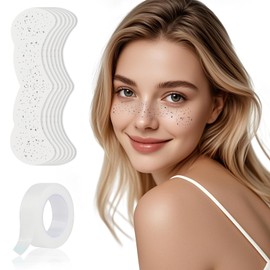 Glitter Freckles Face Tattoo, Gold Freckle Tattoo, Sparkle Freckle Temporary Tattoo, Makeup Patch Glitter Freckles, Face Glitter for Women with Makeup Remover, Silver, 6 Sheets