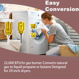 W11581316 Dryer Propane Conversion Kit For 29-Inch Dryers, Compatible with 29-Inch Armada, Whirlpool, Maytag, Kenmore 22000 BTU/Hr Gas Dryer.