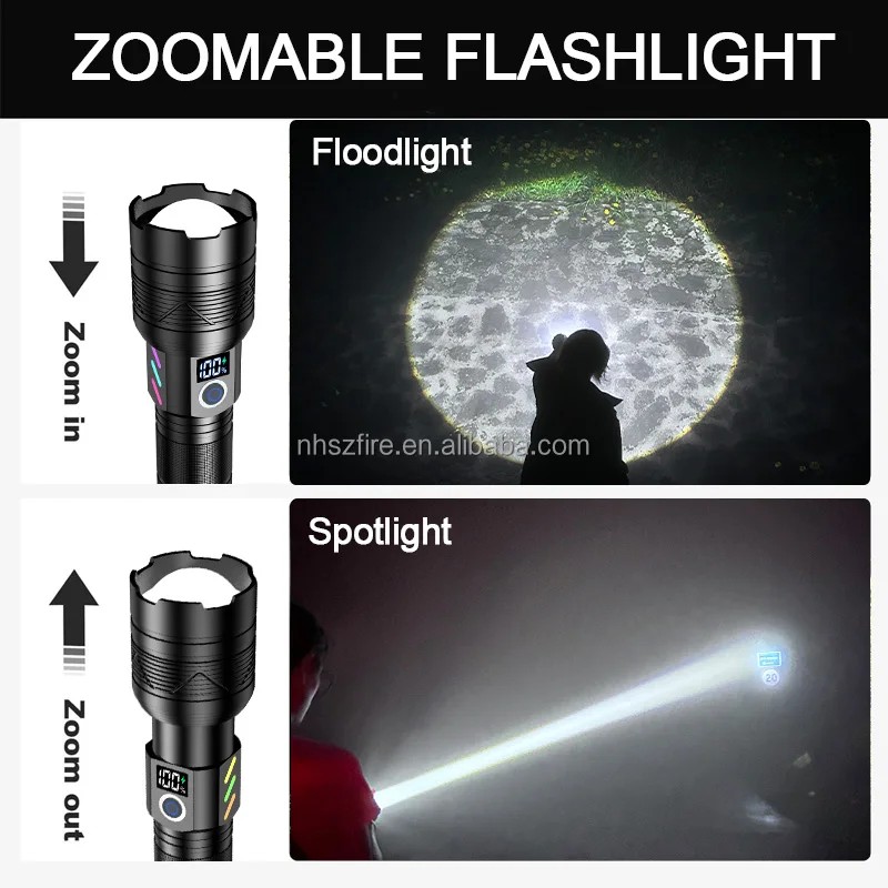 5000MAH Battery 20W White Laser Torch Light 5 Modes Switch