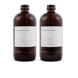 Dona Unsweetened Chai Concentrate (16oz Bottle Two Pack) Liquid Chai Tea Concentrate