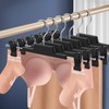 20 Pack Heavy DutyPants Skirt Hangers with Clips,Black,12 Inch