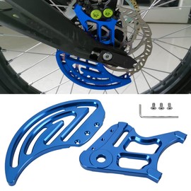 BILLFARO 2Pcs Blue Rear Brake Disc Guard Cover,Aluminum Dirt Pit Bike Motorcycle Sprocket Guards Derailleur Cover Caliper Chain Protector for Sur Ron Light Bee for Surron/Segway X160/X260