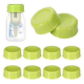 10 Pcs Narrow Bottle Caps Compatible with Dr Brown's, Medela, Ameda, Lids Replacement Parts with Sealing Gasket, Fits Narrow Neck Dr Brown Glass Bottles, Storage Lids Replacement (Green)