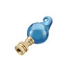 Aspen Creative 24016 Blue Glass Lamp Finial in Solid Brass