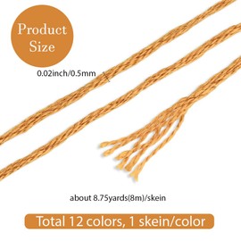 CABODYALS - 12 madejas, 6 hebras, hilo de hilo de bordar, degradado, pulsera de amistad, hilo de punto de cruz, hilo de poliéster a granel para coser a mano, joyas, pulseras, manualidades, costura