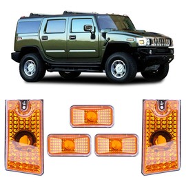 Cab Marker Light 5x Amber Top Roof Running Replacement Cab Marker Assembly fit for 2003-2009 For Hummer H2 SUT SUV