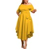 WUSENST Women's Plus Size Semi Formal A-line Midi Dress Sexy