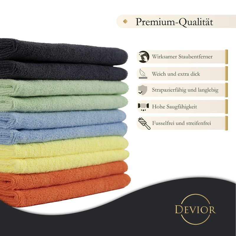Devior Microfibre Cloths 40 x 40 cm Set of 10