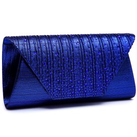 Dasein Women Evening Bags Wedding Purses Handbags Party Clutches Cocktail Prom Clutch with Glitter Rhinestones (Blue)