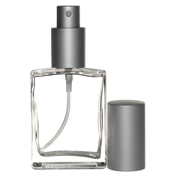 Riverrun Perfume Atomizer, Matte Silver Fine Mist Sprayer, Glass Bottle 60ml ~ 2 oz (Set of 3)