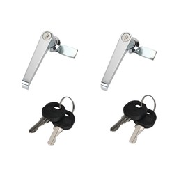 2Pcs Chrome Zinc Alloy Handle Cabinet Cabinet Locks, switchgear, Control Cabinet Locks, Distribution Box Cabinet Door Handle Locks with Keys for Secure Important Files and Drawers