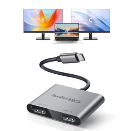 avedio links 4K@60Hz USB C to Dual HDMI Adapter, 4K HDMI Splitter Extended Display for Dual Monitors Support Dual 4K@30Hz，Type C to HDMI Adapter Compatible for Thunderbolt 3, USB C 3.1/3.0