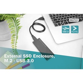 Digitus Hard Disk Enclosure – SSD/HDD – Black black Black