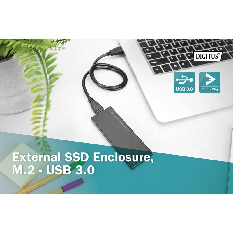 Digitus Hard Disk Enclosure – SSD/HDD – Black black Black