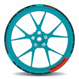 Felgenrand Aufkleber Rim Sticker Red Black Compatible with Yamaha MT-125 Cyan Storm X710117