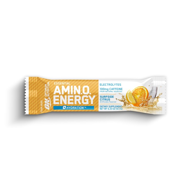 Optimum Nutrition Amino Energy Plus Hydration Packets, On-The-Go Caffiene Stick