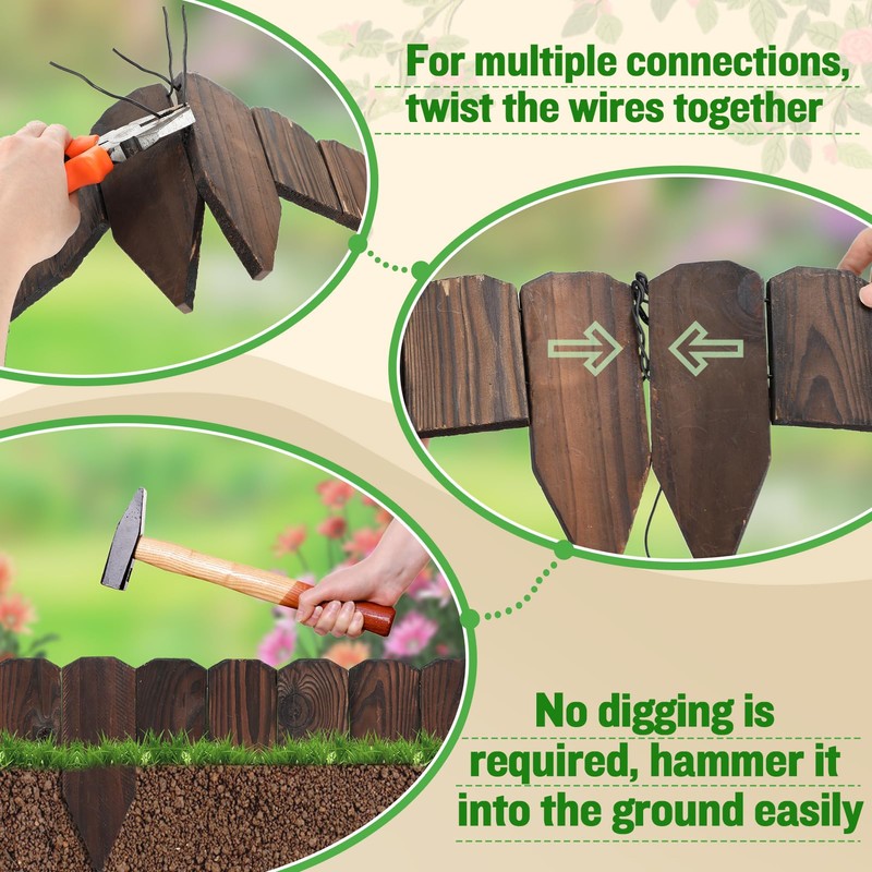 9.6ft L x 3.9in H Landscape Edging - 3 Packs