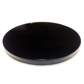 Polar Jade Black Obsidian Mirror for Scrying and Insights, Real Obsidian Crystal Looking Glass, Divination & Fortune Telling Display, 125mm (5.0") Diameter