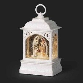 Roman Christmas Inc., Confetti Lites Collection, 8" HLED Swirl Confetti Light Woodland Lantern, Lantern, Snow Globe, Holiday Home Décor, Santa, Cardinal, Nutcracker, Snowman, Reindeer (8x3x5)